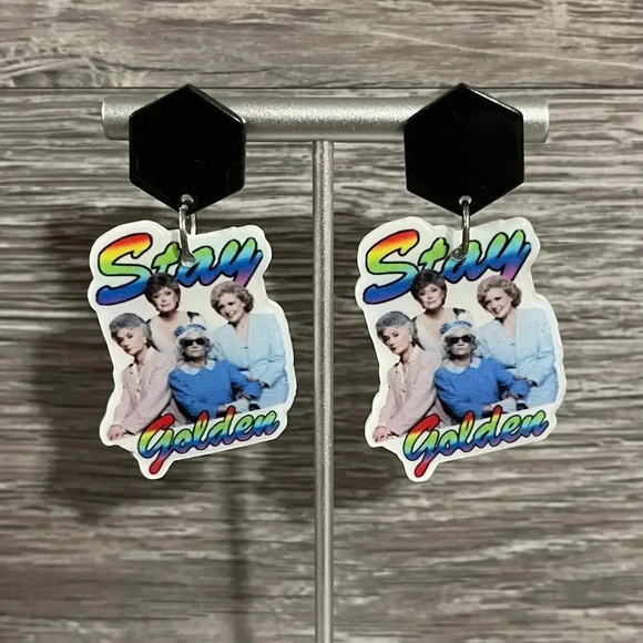 The Golden Girls Stay Golden Acrylic Resin Earrings - Picture 1 of 3